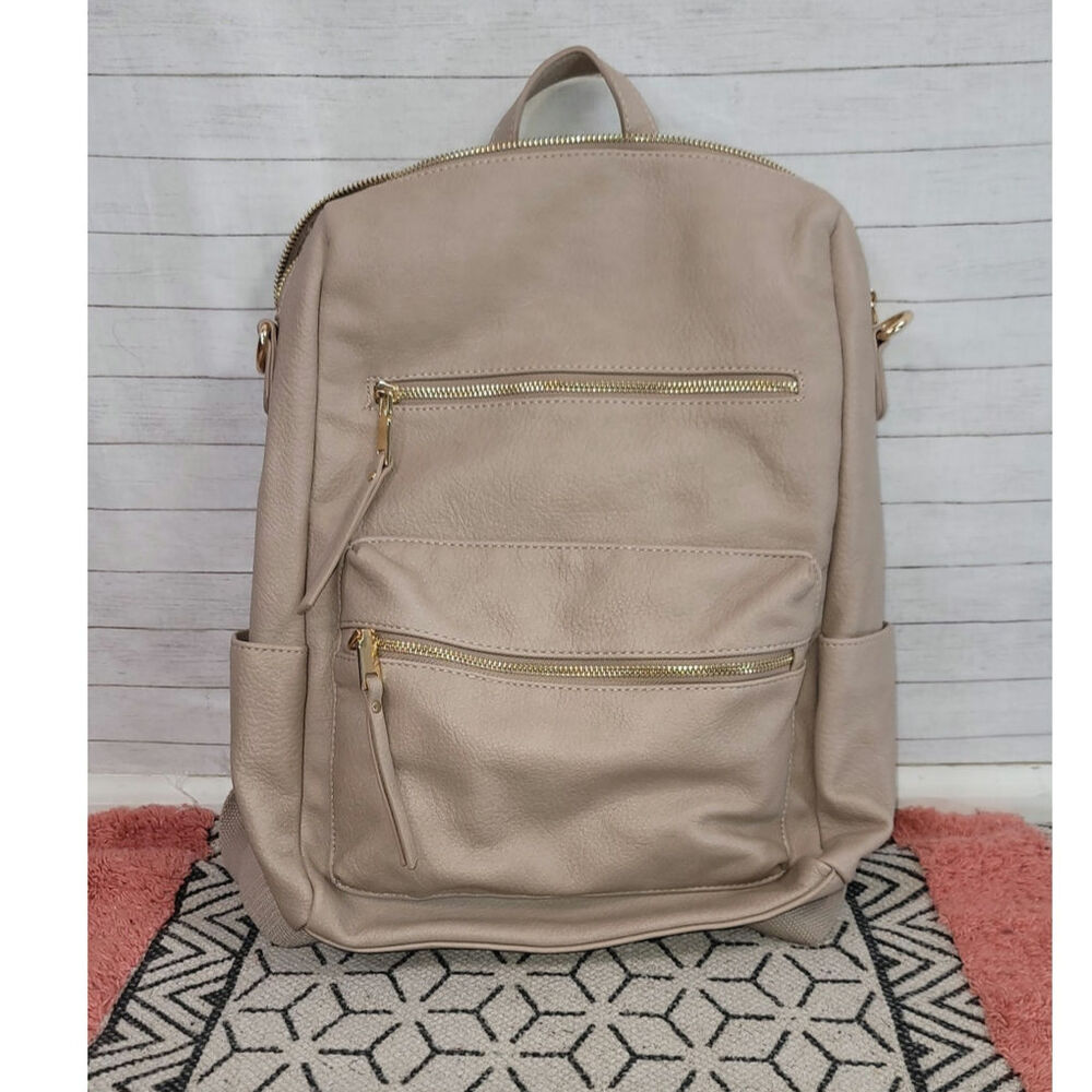 MMS CONVERTIBLE LIGHT PINK BACKPACK WITH GOLD HARDWARE